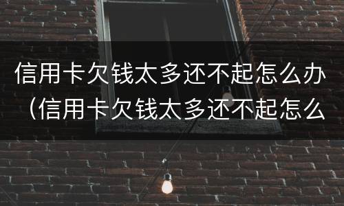 信用卡欠钱太多还不起怎么办（信用卡欠钱太多还不起怎么办呢）