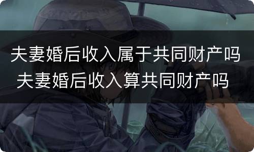 夫妻婚后收入属于共同财产吗 夫妻婚后收入算共同财产吗