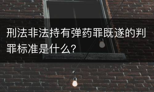 刑法非法持有弹药罪既遂的判罪标准是什么？