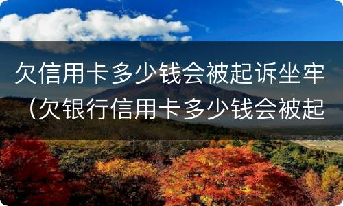 欠信用卡多少钱会被起诉坐牢（欠银行信用卡多少钱会被起诉坐牢）