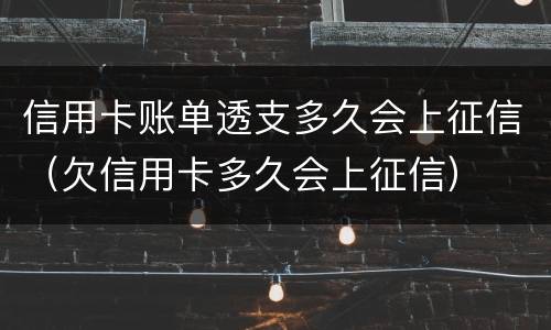 信用卡账单透支多久会上征信（欠信用卡多久会上征信）
