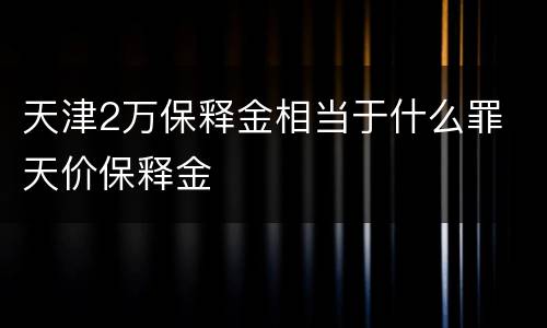 天津2万保释金相当于什么罪 天价保释金