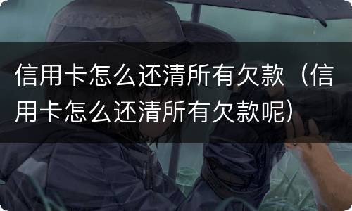 信用卡怎么还清所有欠款（信用卡怎么还清所有欠款呢）