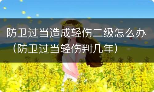 防卫过当造成轻伤二级怎么办（防卫过当轻伤判几年）