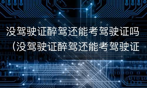 没驾驶证醉驾还能考驾驶证吗（没驾驶证醉驾还能考驾驶证吗现在）