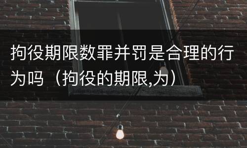 拘役期限数罪并罚是合理的行为吗（拘役的期限,为）