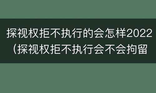 探视权拒不执行的会怎样2022（探视权拒不执行会不会拘留）