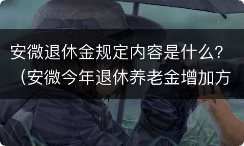 安微退休金规定内容是什么？（安微今年退休养老金增加方案）