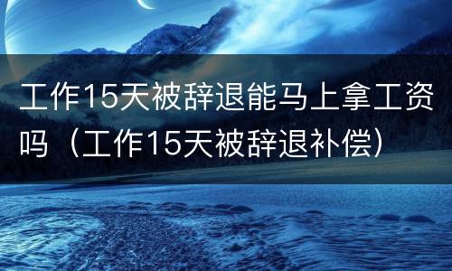 工作15天被辞退能马上拿工资吗（工作15天被辞退补偿）