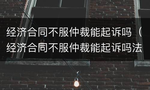经济合同不服仲裁能起诉吗（经济合同不服仲裁能起诉吗法律）