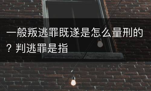一般叛逃罪既遂是怎么量刑的? 判逃罪是指