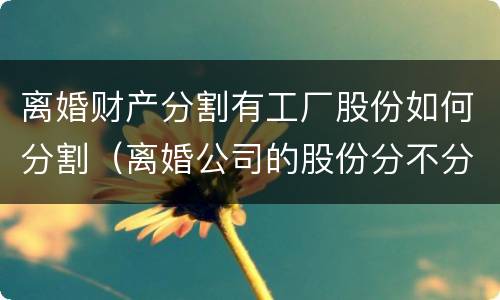 离婚财产分割有工厂股份如何分割（离婚公司的股份分不分）