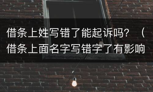 借条上姓写错了能起诉吗？（借条上面名字写错字了有影响吗）