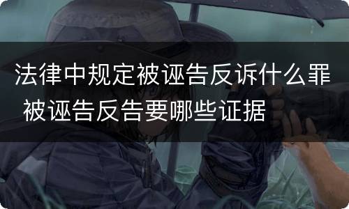 法律中规定被诬告反诉什么罪 被诬告反告要哪些证据