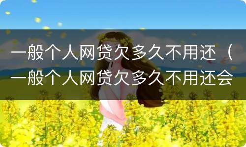 一般个人网贷欠多久不用还（一般个人网贷欠多久不用还会被起诉）