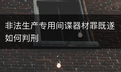 非法生产专用间谍器材罪既遂如何判刑