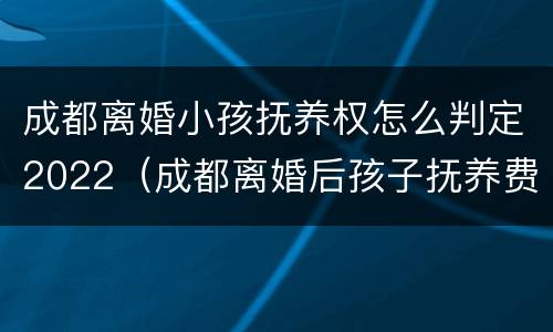 成都离婚小孩抚养权怎么判定2022（成都离婚后孩子抚养费标准2021年）