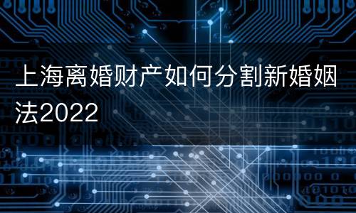 上海离婚财产如何分割新婚姻法2022