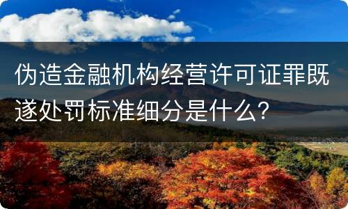 伪造金融机构经营许可证罪既遂处罚标准细分是什么？