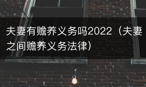 夫妻有赡养义务吗2022（夫妻之间赡养义务法律）