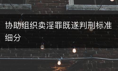 协助组织卖淫罪既遂判刑标准细分