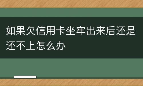 如果欠信用卡坐牢出来后还是还不上怎么办
