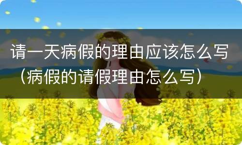 请一天病假的理由应该怎么写（病假的请假理由怎么写）