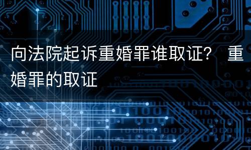 向法院起诉重婚罪谁取证？ 重婚罪的取证
