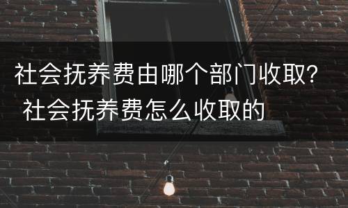 社会抚养费由哪个部门收取？ 社会抚养费怎么收取的