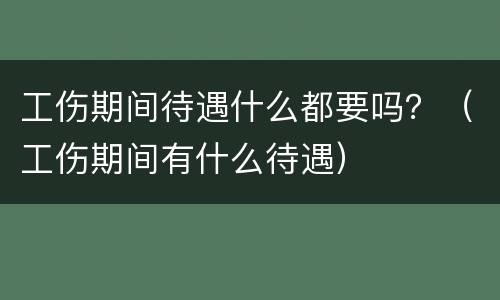 工伤期间待遇什么都要吗？（工伤期间有什么待遇）