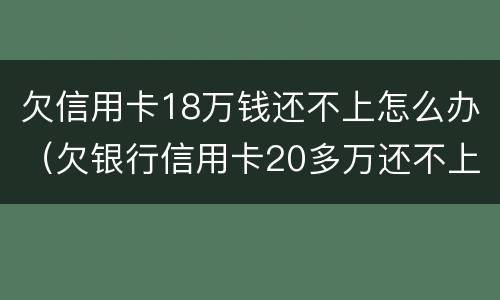 欠信用卡18万钱还不上怎么办（欠银行信用卡20多万还不上咋办）