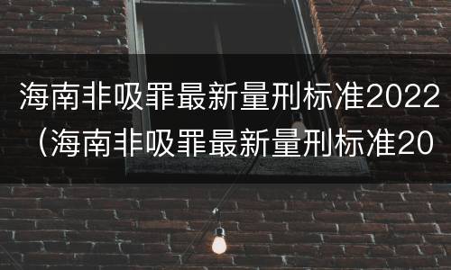 海南非吸罪最新量刑标准2022（海南非吸罪最新量刑标准2022案例）