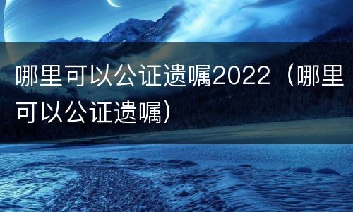 哪里可以公证遗嘱2022（哪里可以公证遗嘱）