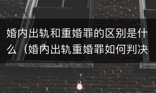 婚内出轨和重婚罪的区别是什么（婚内出轨重婚罪如何判决）