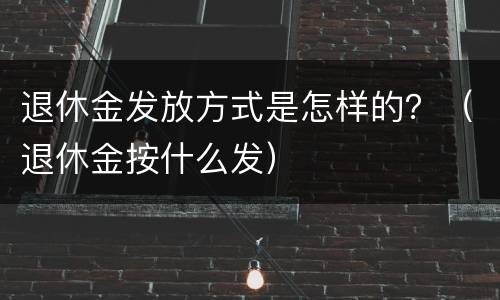 退休金发放方式是怎样的？（退休金按什么发）