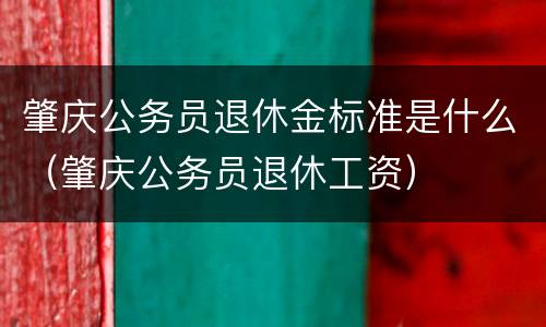 肇庆公务员退休金标准是什么（肇庆公务员退休工资）