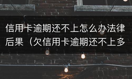 信用卡逾期还不上怎么办法律后果（欠信用卡逾期还不上多少就可以起诉了）