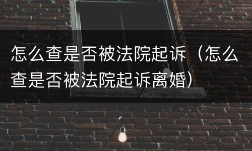 怎么查是否被法院起诉（怎么查是否被法院起诉离婚）
