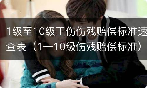 1级至10级工伤伤残赔偿标准速查表（1—10级伤残赔偿标准）