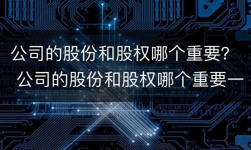 公司的股份和股权哪个重要？ 公司的股份和股权哪个重要一些