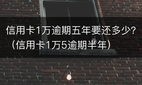 信用卡1万逾期五年要还多少？（信用卡1万5逾期半年）