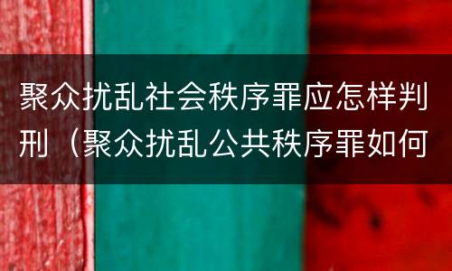聚众扰乱社会秩序罪应怎样判刑（聚众扰乱公共秩序罪如何认定）