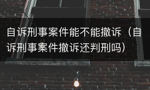 自诉刑事案件能不能撤诉（自诉刑事案件撤诉还判刑吗）