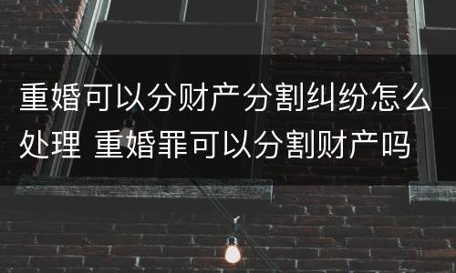 重婚可以分财产分割纠纷怎么处理 重婚罪可以分割财产吗