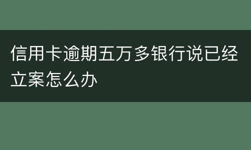 信用卡逾期五万多银行说已经立案怎么办