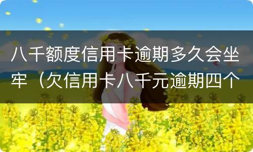 八千额度信用卡逾期多久会坐牢（欠信用卡八千元逾期四个月会不会坐牢）