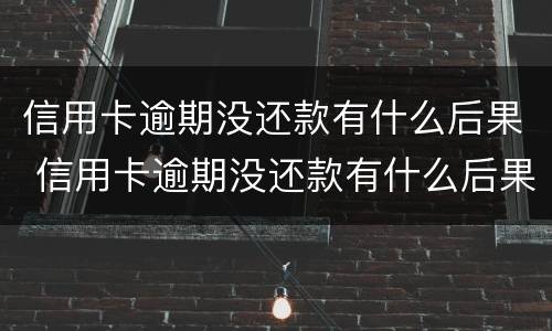信用卡逾期没还款有什么后果 信用卡逾期没还款有什么后果吗