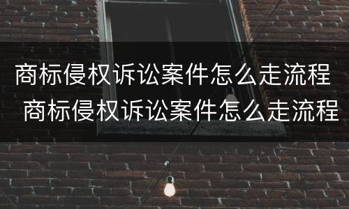 商标侵权诉讼案件怎么走流程 商标侵权诉讼案件怎么走流程呢