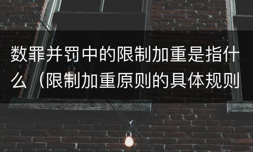 数罪并罚中的限制加重是指什么（限制加重原则的具体规则）
