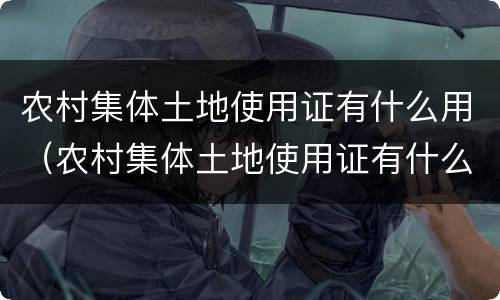 农村集体土地使用证有什么用（农村集体土地使用证有什么用处）